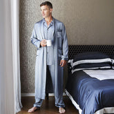Best men's silk long pajamas Set  Luxury Silk Pajamas Robe Set with Trimming - DIANASILK